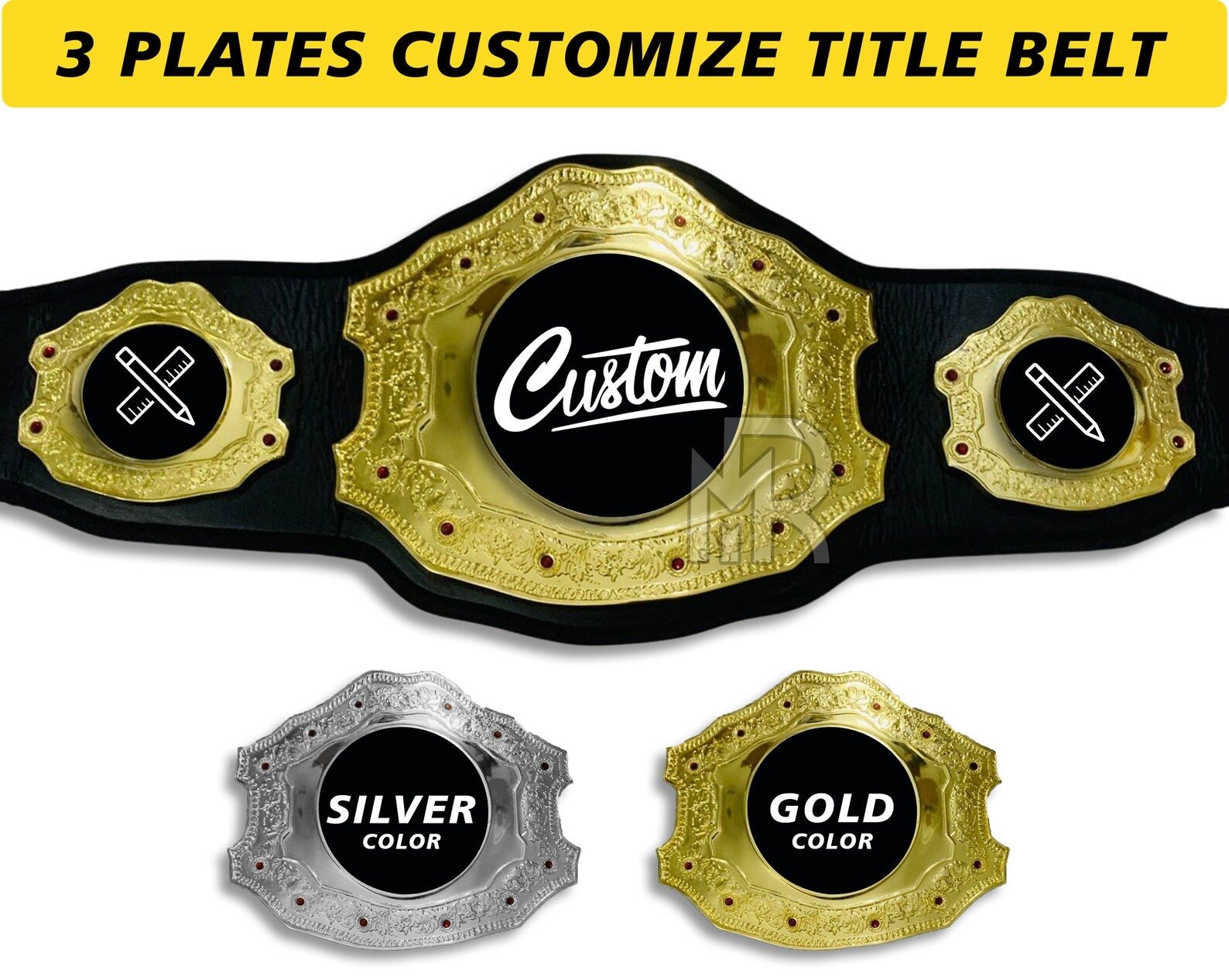 C12_._ Custom Fantasy Sports Champion Belt, Personalized MVP Trophy Award Replica, Engraved Championship Title Gift for League Winners & Teams - Image 2