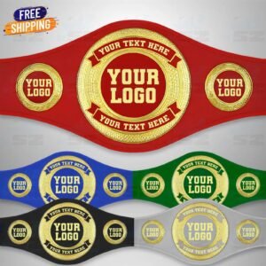 Custom Fantasy Award Championship Belt | Personalized Logo MMA, Wrestling, Boxing Sports Championship Belt | Real Leather Strap