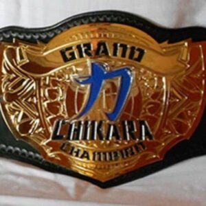 Grand N chikara champion wrestling belt replica 4mm zinc 24k gold with real leather adult size
