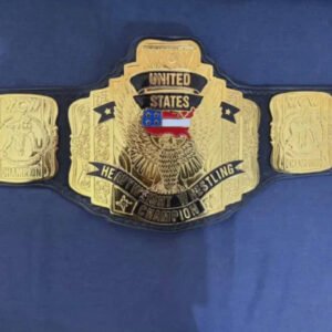 WCW UNITED STATES Championship Heavy Weight Title Replica Belt 4mm Zinc Adult Size 24k gold original cowhide floppy leather strap with hand tooled