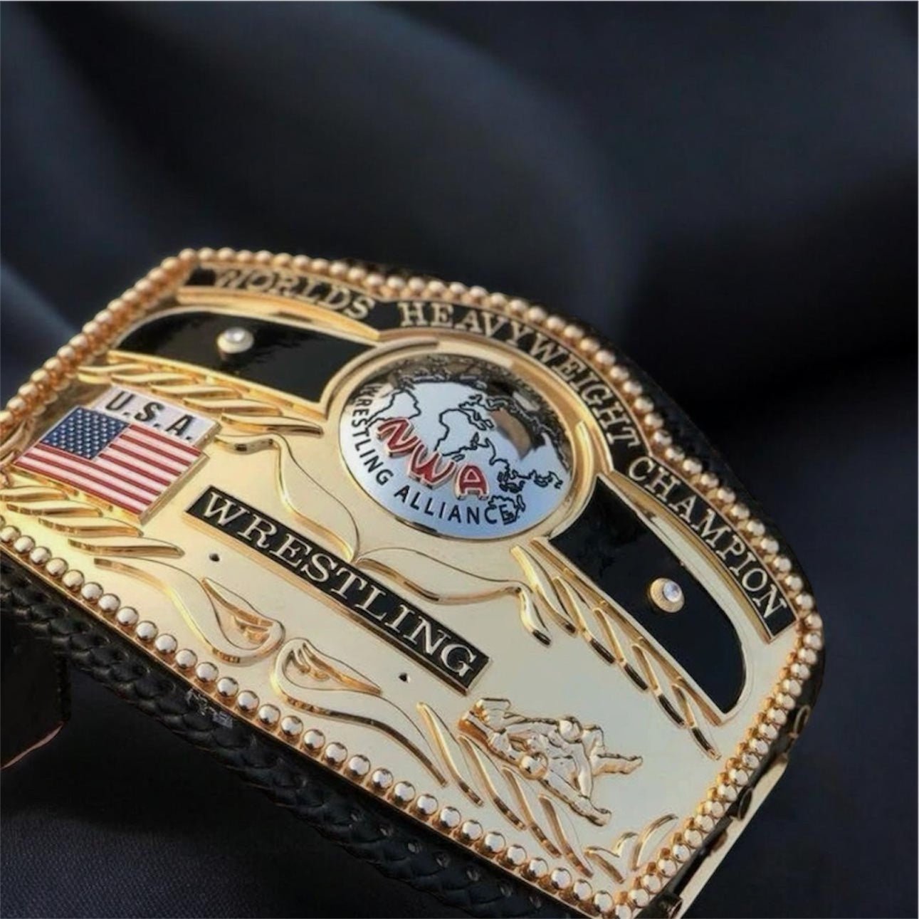 IMG-4647 NWA DOM GLOBE WORLDS HEAVYWEIGHT CHAMPION WRESTLING BELT 4MM IN ZINC - Image 2
