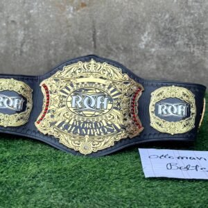 ROH World Television Championship Replica Title Belt 4mm Zinc metal plates deep etching original cowhide leather strap