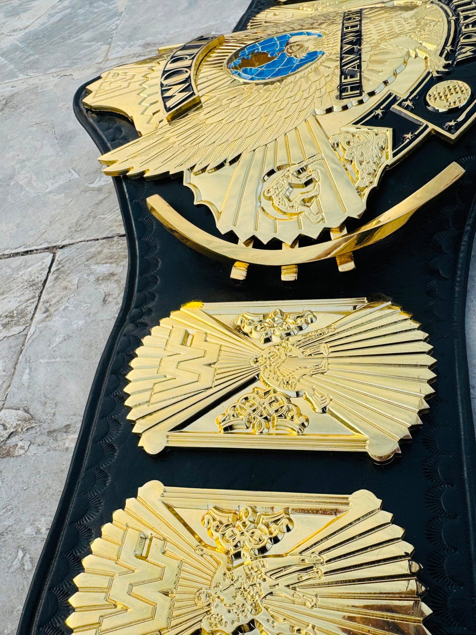 WhatsApp_Image_2026-06-06_at_6.11.49_AM Wwf Premium CNC 3D Winged Eagle Championship Wrestling Belt Adults Size 4MM 24K Gold Real Hand Tooling Leather - Image 2