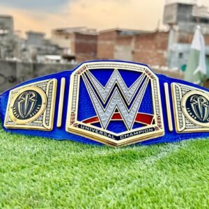 WWE Universal Championship Wrestling Belt Premium CNC 3D  Adult Size 16MM Blue/ Roman Reigns side plates With Hand Made Leather