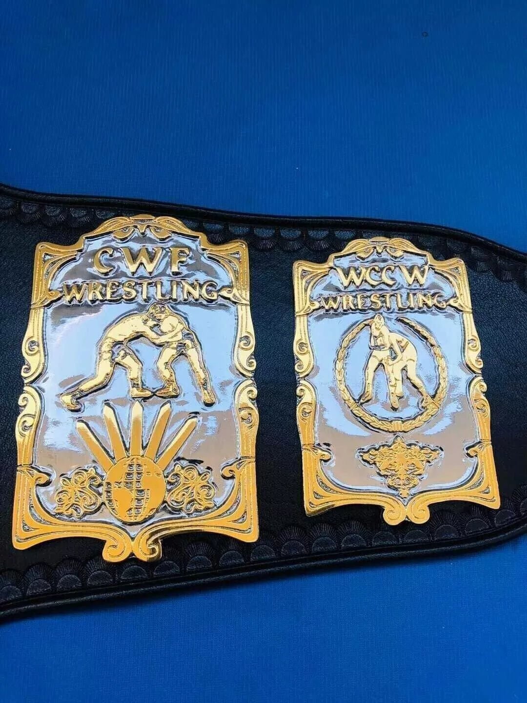 a_4 Unified World Heavyweight Wrestling Championship Belt | 4MM WCCW CWA CWF AWA Title Straps