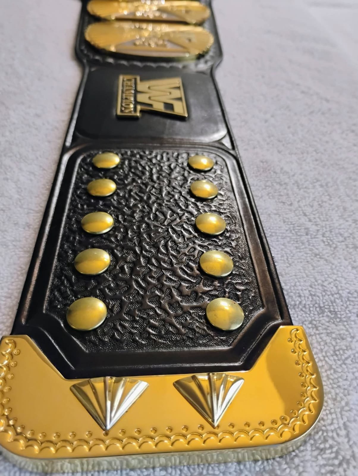 ac_1 Premium CNC 3D WWF Winged Eagle Championship Wrestling Belt Adults Size 4MM 24K Gold Real Hand Tooling Leather - Image 2