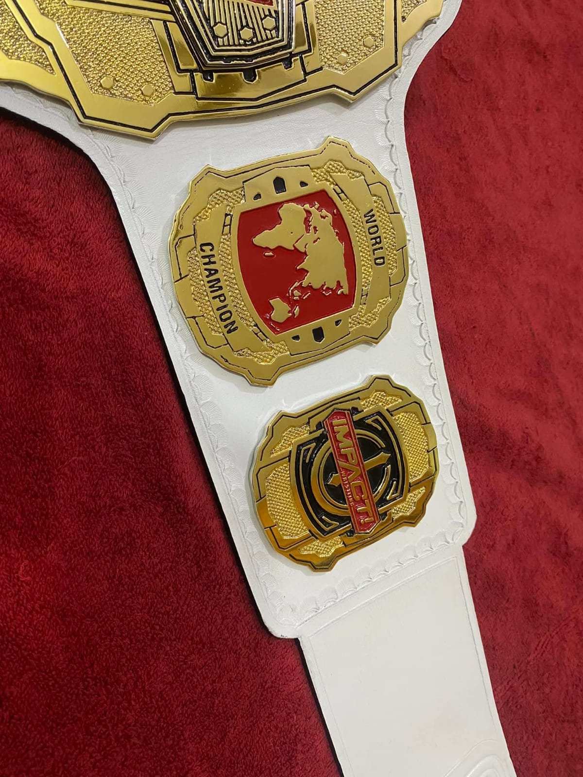 ad_1_ff4c2cc7-fd45-48eb-a924-d043e52b5991 TNA Impact World Heavyweight Wrestling Championship Title Belt | Custom 4MM Zinc Gold Plated | White Leather Strap | - Image 2