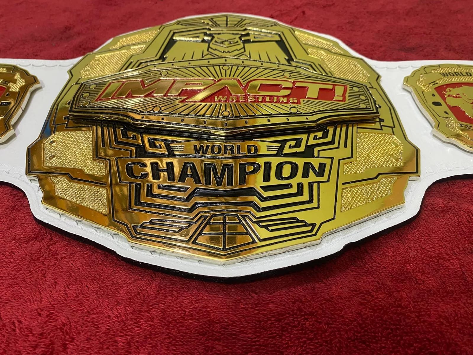 ad_4_381d2c62-fcac-4fda-a806-82a6a83c3766 TNA Impact World Heavyweight Wrestling Championship Title Belt | Custom 4MM Zinc Gold Plated | White Leather Strap | - Image 5