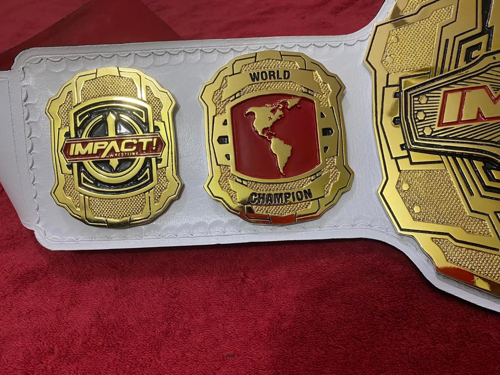 ad_7_58d00f63-3e35-446e-9899-710720299314 TNA Impact World Heavyweight Wrestling Championship Title Belt | Custom 4MM Zinc Gold Plated | White Leather Strap | - Image 7