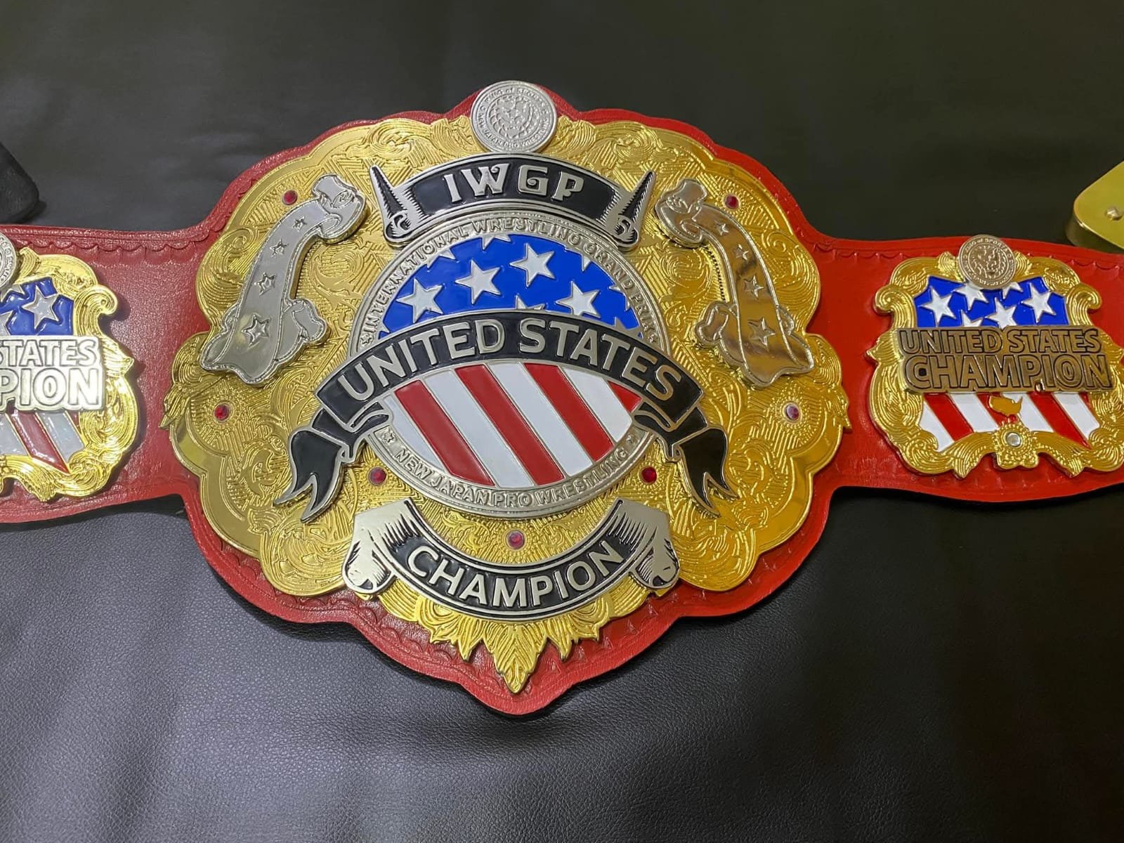 ae_3_2ef67478-3c80-409d-8c55-099a042462ee IWGP United State Championship Wrestling Replica Leather Belt Adult Size 4mm Zinc