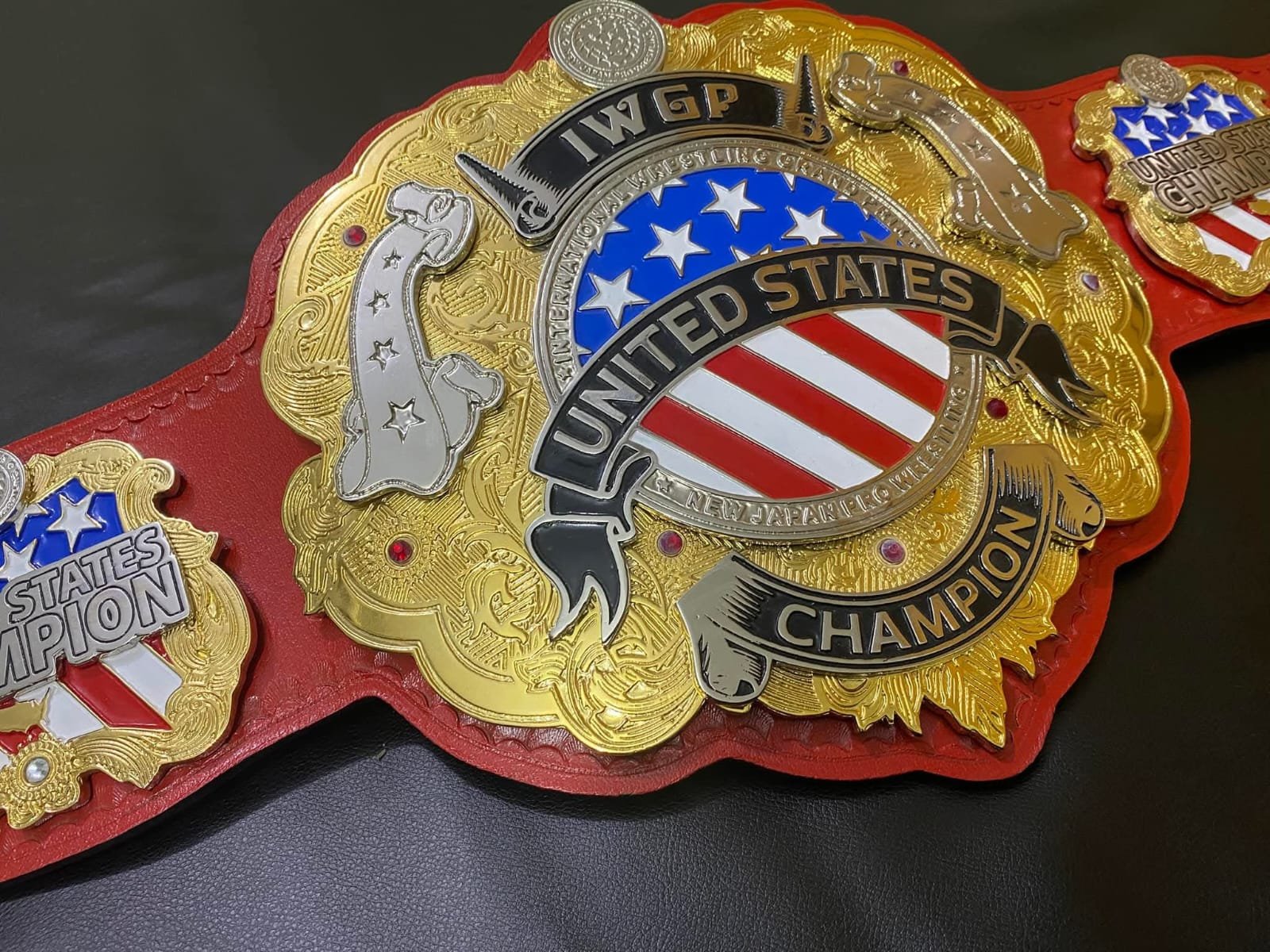 ae_9_fcf108f5-a1b6-4af4-a9ee-b7bb72160621 IWGP United State Championship Wrestling Replica Leather Belt Adult Size 4mm Zinc - Image 9