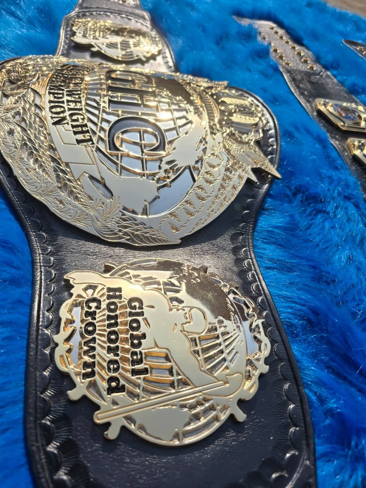ah_1 Premium CNC 3D GHC World Heavyweight Championship Belt Adults Size 4MM 24K Gold Dual Real leather Hand Tooling - Image 2