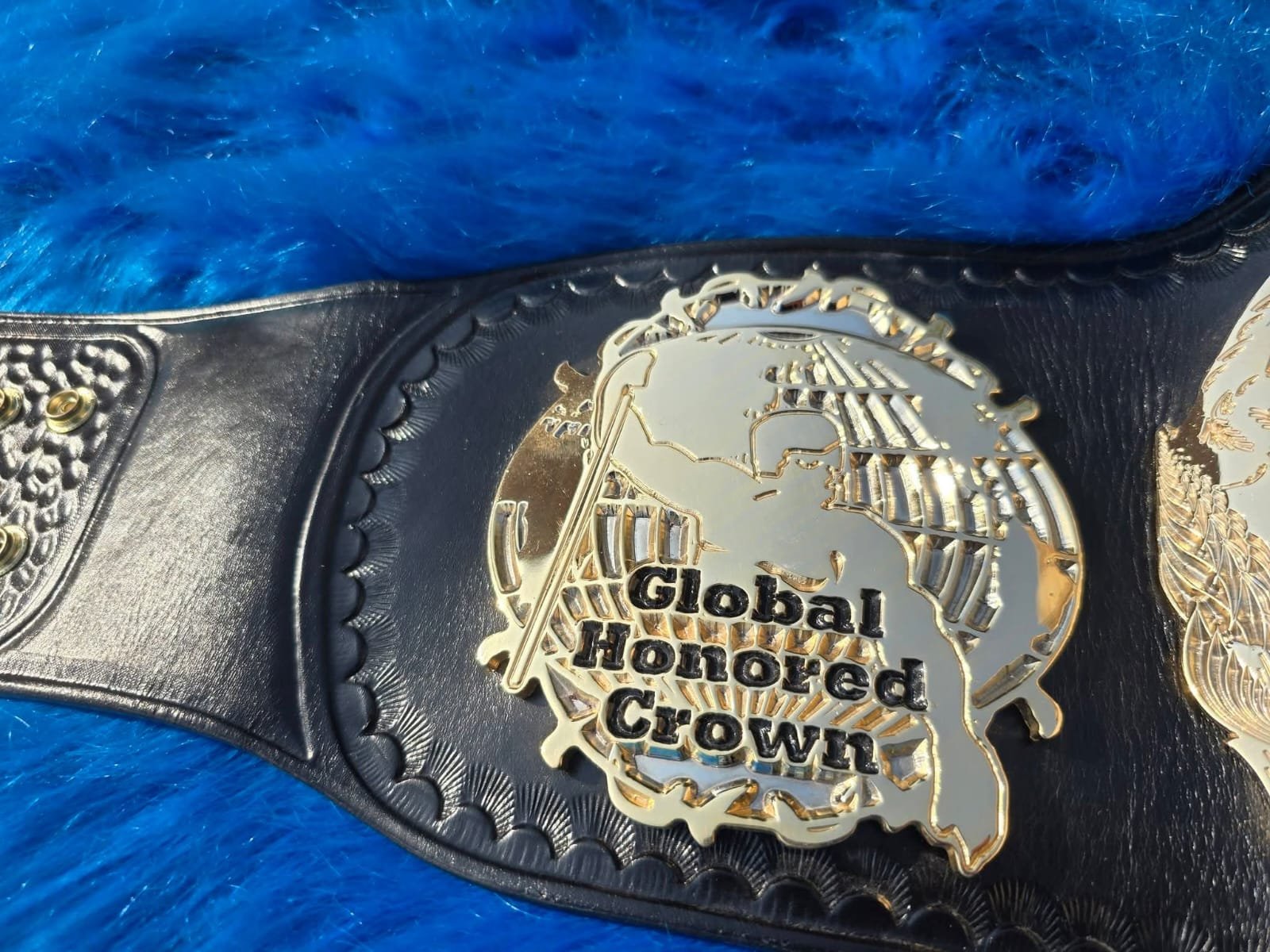 ah_4 Premium CNC 3D GHC World Heavyweight Championship Belt Adults Size 4MM 24K Gold Dual Real leather Hand Tooling - Image 5