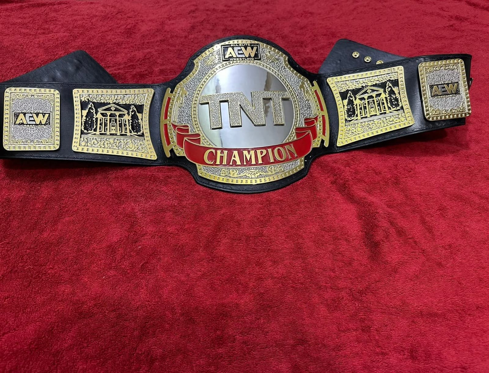 ao_4_241f5216-c0fe-40e6-90a5-87a1b50b6bd3-1 AEW TNT Championship Replica Belt - 4mm Dual Plated Metal - 6mm Genuine Cowhide Leather Strap - Adult Size All Elite Wrestling TNT Title