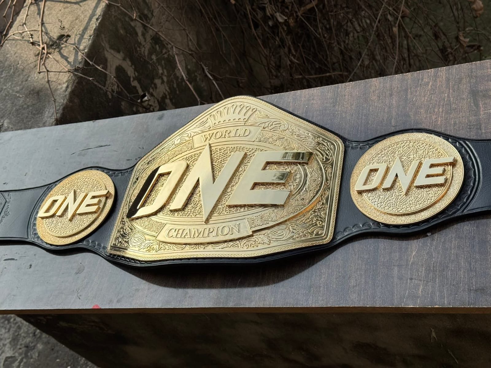 ap_7 Premium CNC 3D ONE Heavyweight MMA Title Belt 24K Gold 4MM