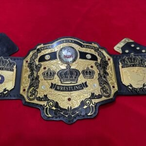 NWA Tripe Crown Wrestling Championship Belt IN 4MM Zinc 24KT Gold plated !