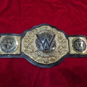 Premium WWE World Heavyweight Championship belt, featuring customized side plates celebrating John Cena's 17th championship