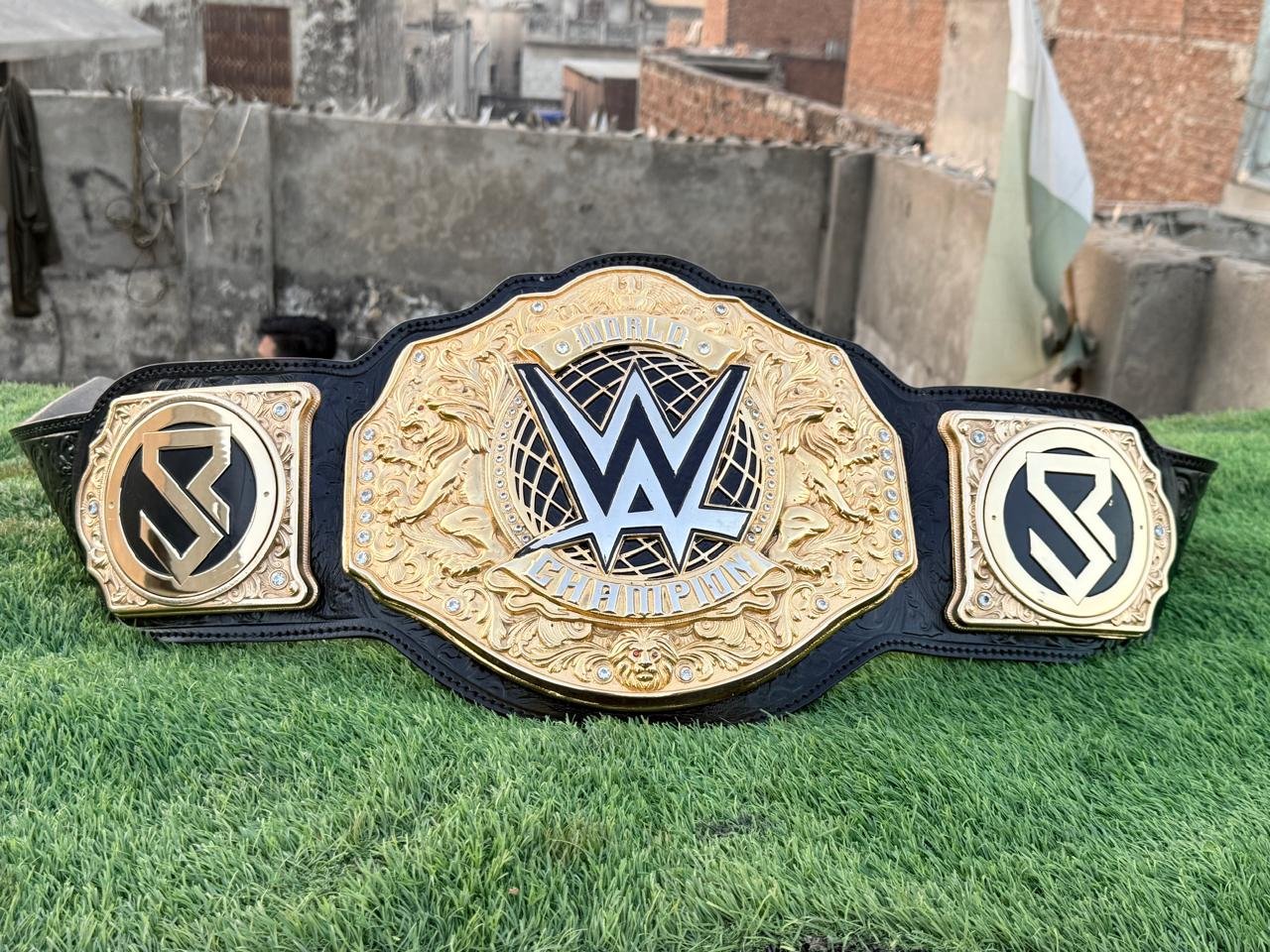 ax_8-1 PREMIUM SETH WORLD WWE HEAVYWEIGHT CHAMPIONSHIP REPLICA TITLE 24K GOLD HAND TOOLING LEATHER - Image 8