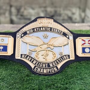 Premium CNC 3D NWA Mid-Atlantic Heavyweight Championship belt 24K Gold Dual Adults Size