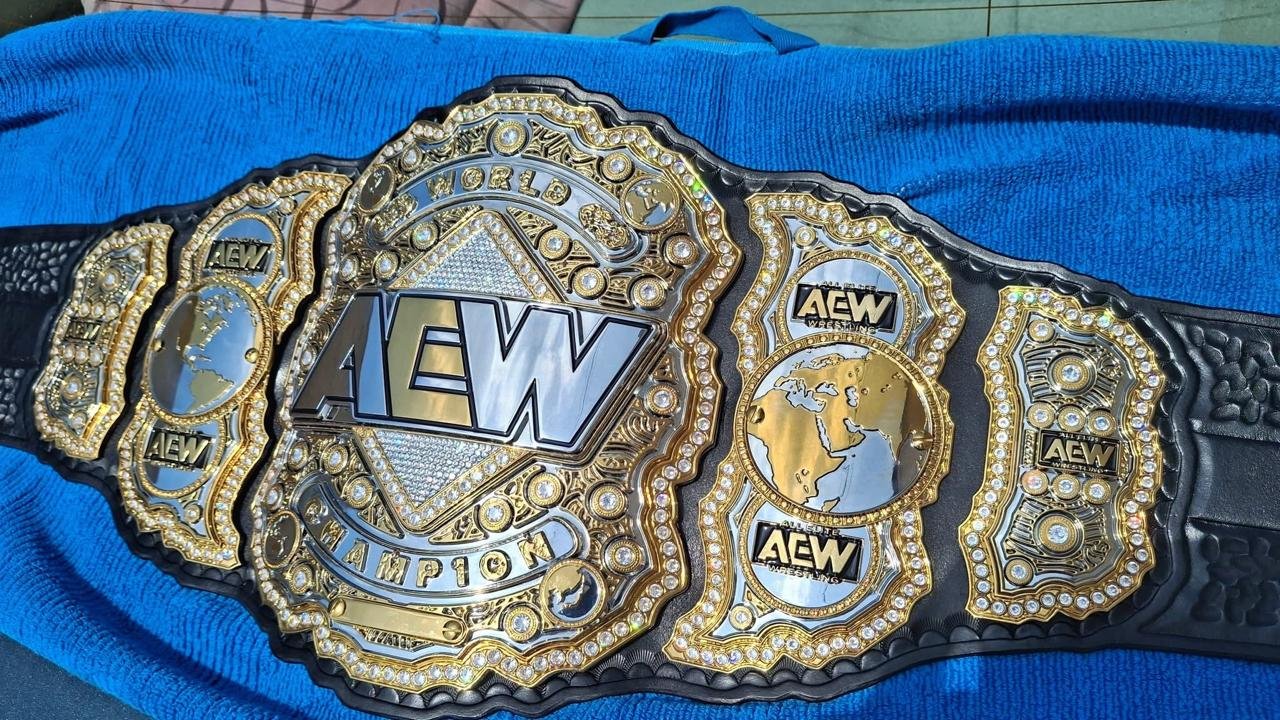 b_2_77f03096-89d0-4eaa-8e50-1e53c522036b Premium CNC 3D AEW World Championship Replica Belt | 4mm Zinc – Silver and Gold Plated with 4-Layer Stacked Design - Image 3