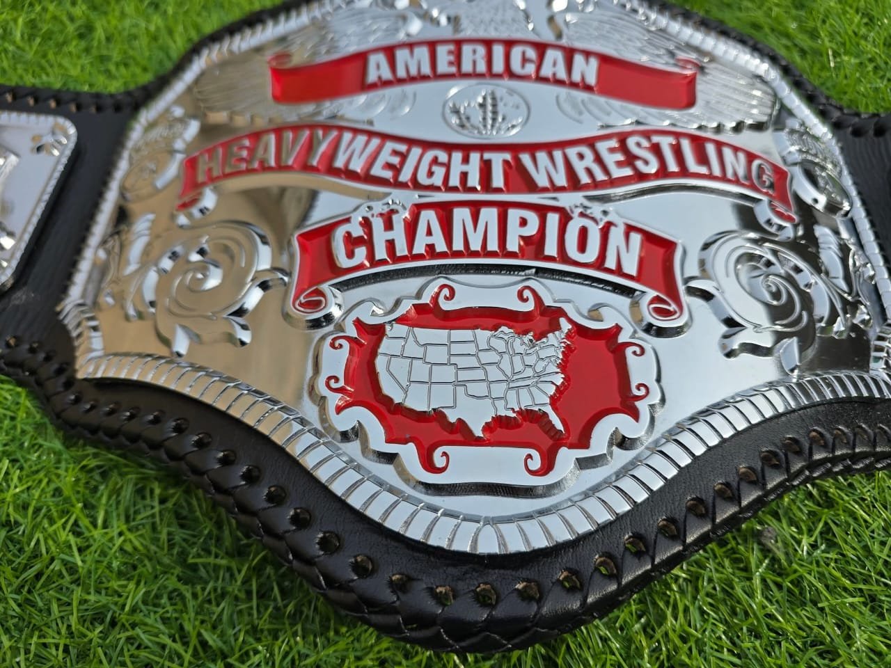 bc_1 Premium CNC 3D NWA American Heavyweight Wrestling Championship Belt Replica – 4MM Zinc Silver Finish - Image 2