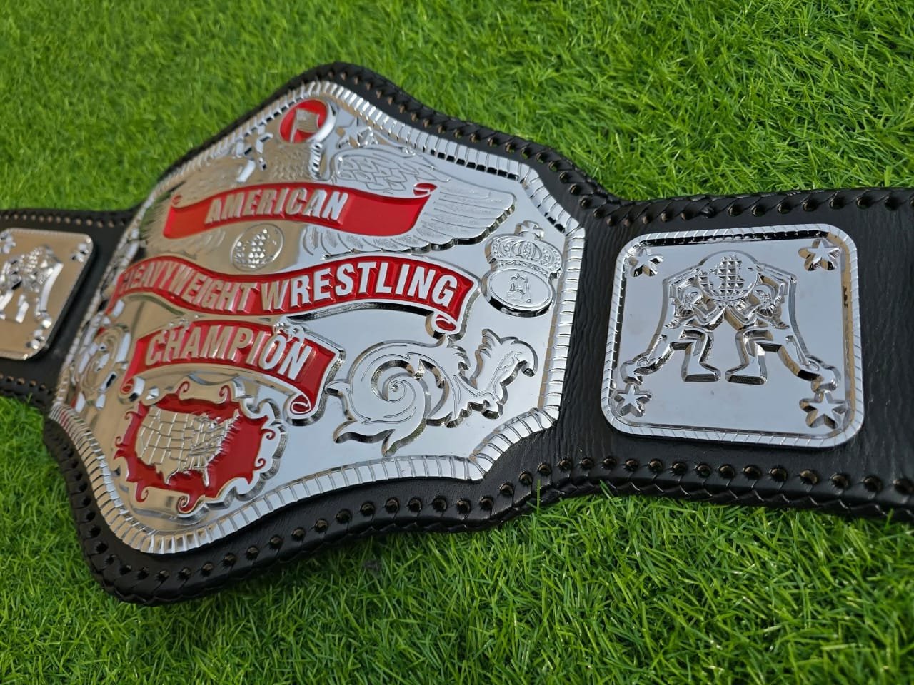 bc_3 Premium CNC 3D NWA American Heavyweight Wrestling Championship Belt Replica – 4MM Zinc Silver Finish - Image 4