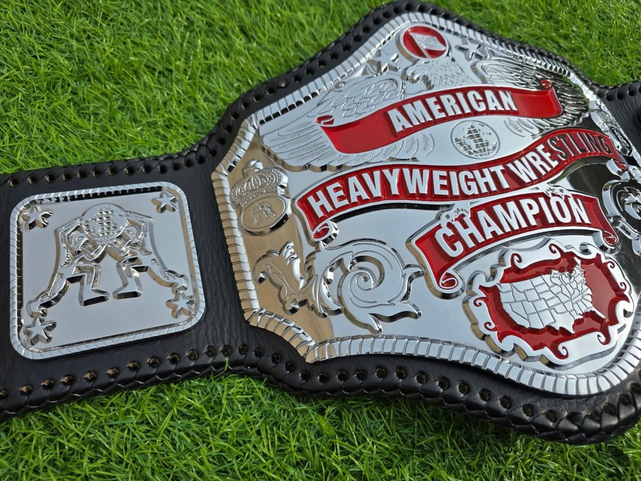 bc_4 Premium CNC 3D NWA American Heavyweight Wrestling Championship Belt Replica – 4MM Zinc Silver Finish - Image 5