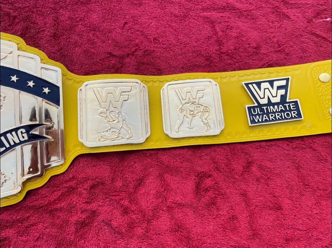 bq_4 WWF Classic Intercontinental Heavyweight Wrestling Championship Belt | 4mm zinc 24k gold adult size Golden Strap Edition - Image 4