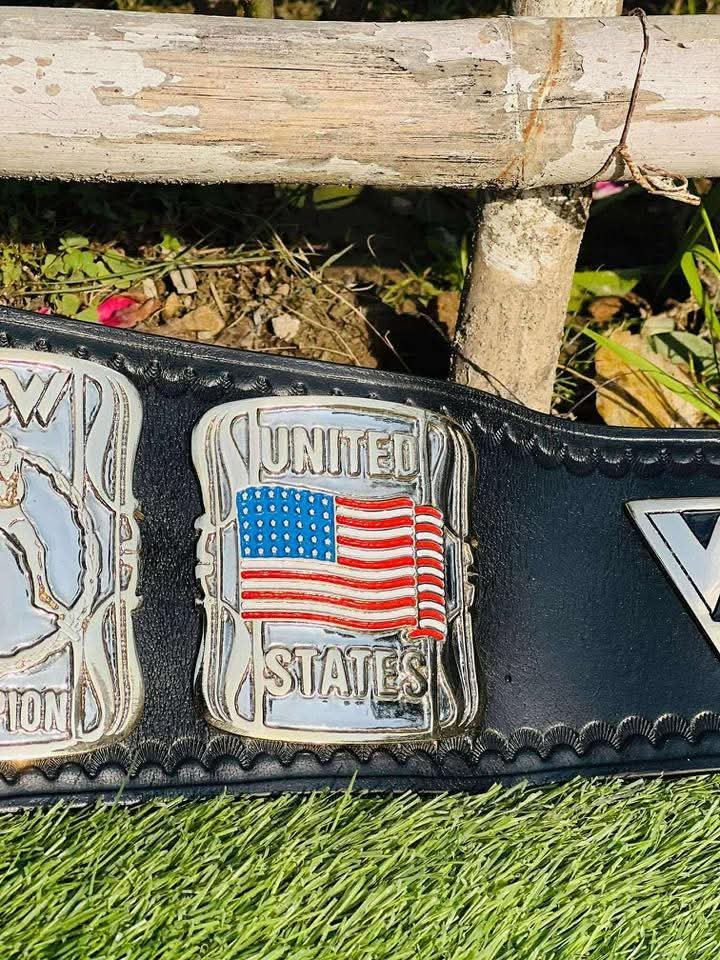 ci_5 WCW United States Championship Belt 4mm Zinc Replica Title Belt Gold Dual Plated - Classic White Strap - Free Shipping - Image 5