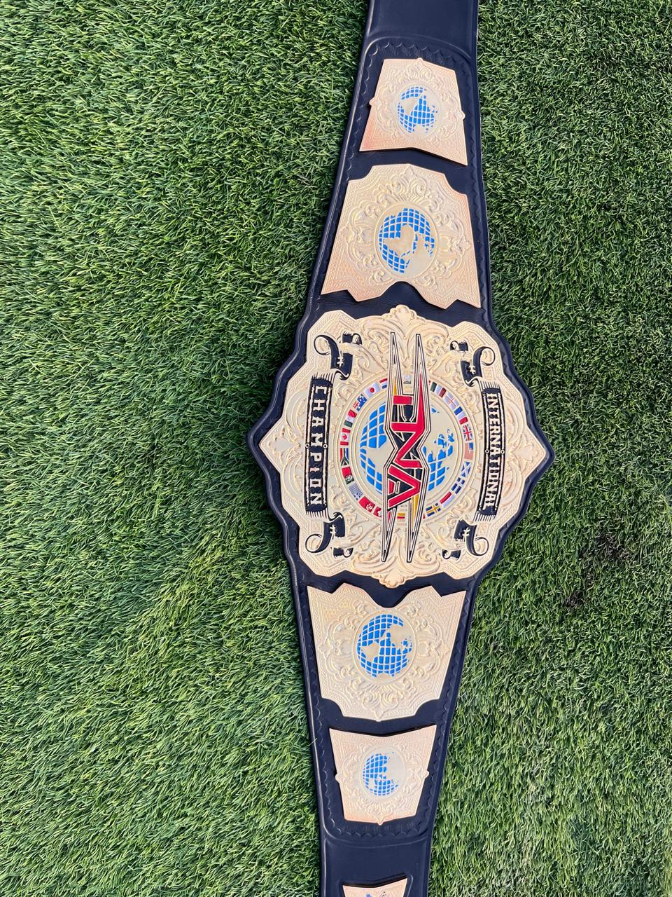 f_10 TNA International Heavyweight Wrestling Championship Belt 4mm Zinc Adult - Image 2
