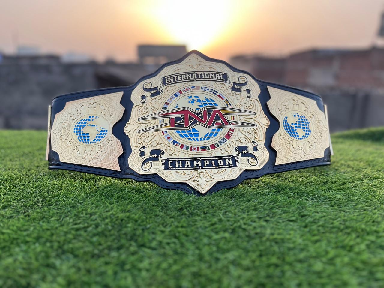 f_15 TNA International Heavyweight Wrestling Championship Belt 4mm Zinc Adult - Image 7