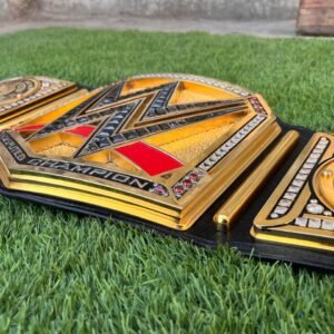 Premium CNC 3D WWE Undisputed Championship replica belt featuring John Cena side plates 24K Gold Hand Tooling Leather