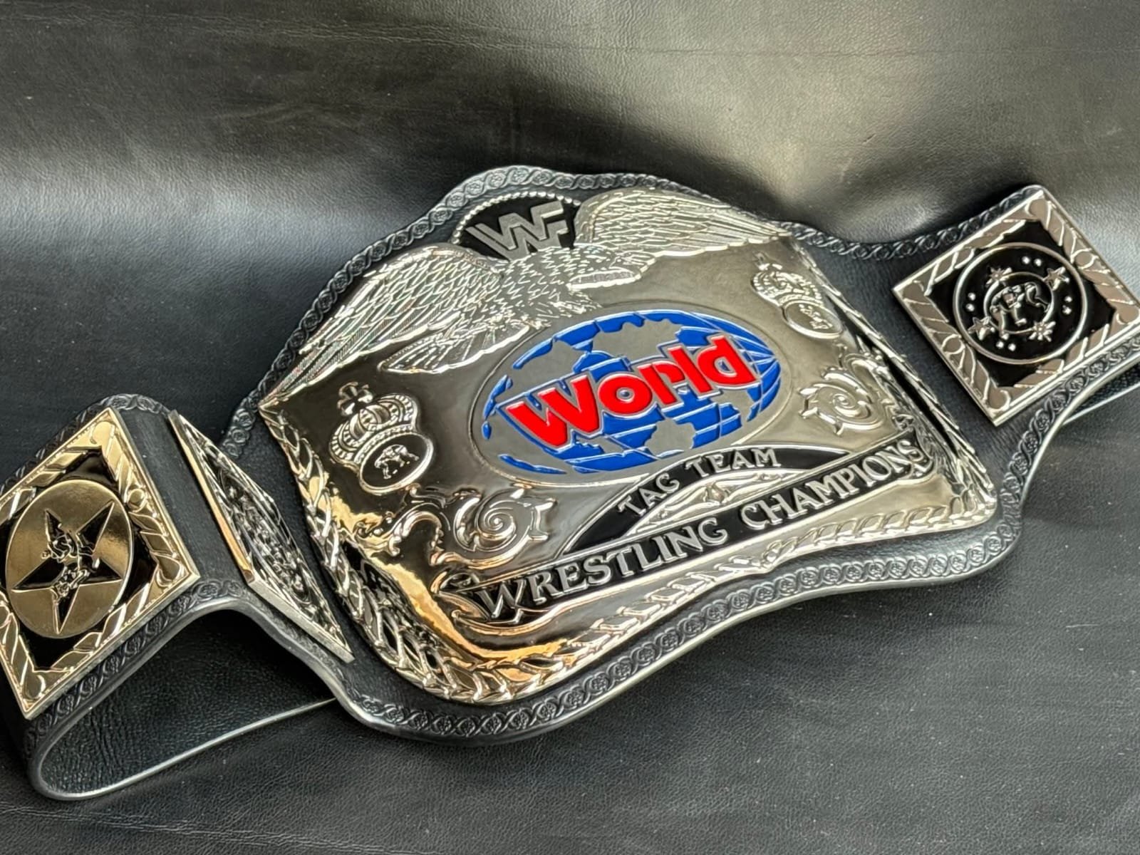 l_6 Premium CNC 3D British Bulldog WWF Tag Team Championship Title Belt – 4MM Zinc Nickle Replica - Image 6