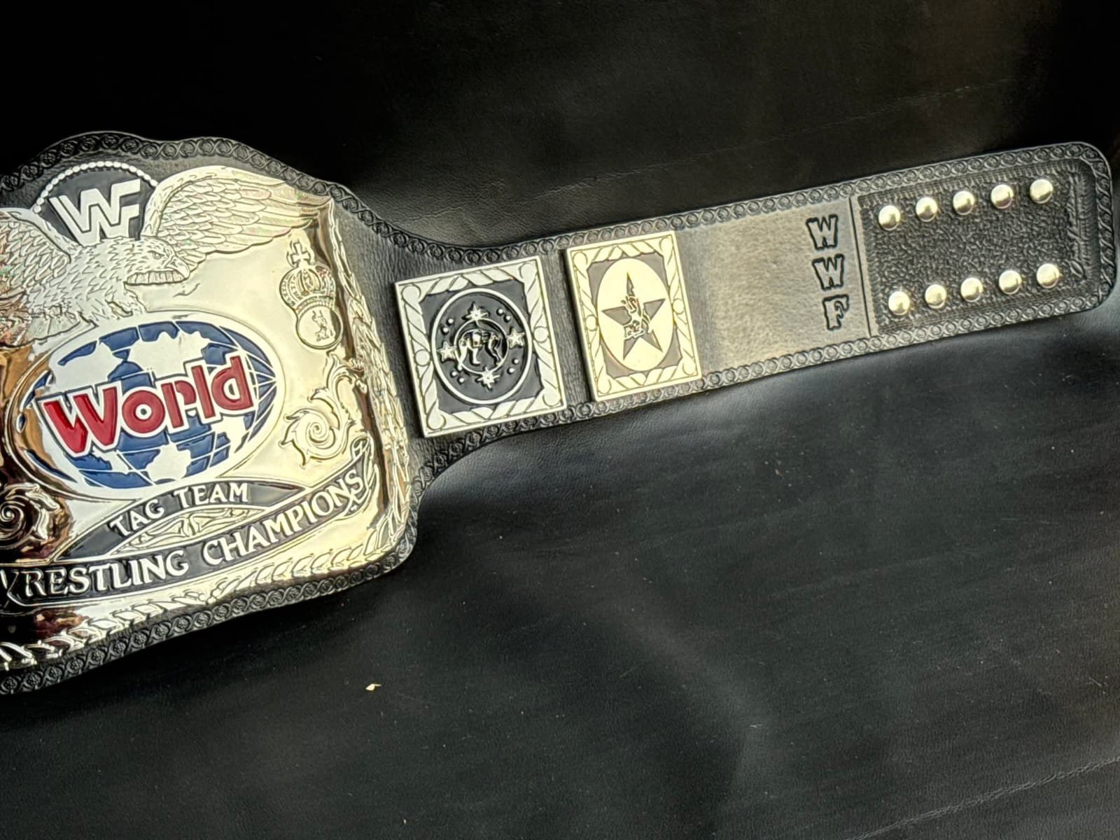l_7 Premium CNC 3D British Bulldog WWF Tag Team Championship Title Belt – 4MM Zinc Nickle Replica - Image 7