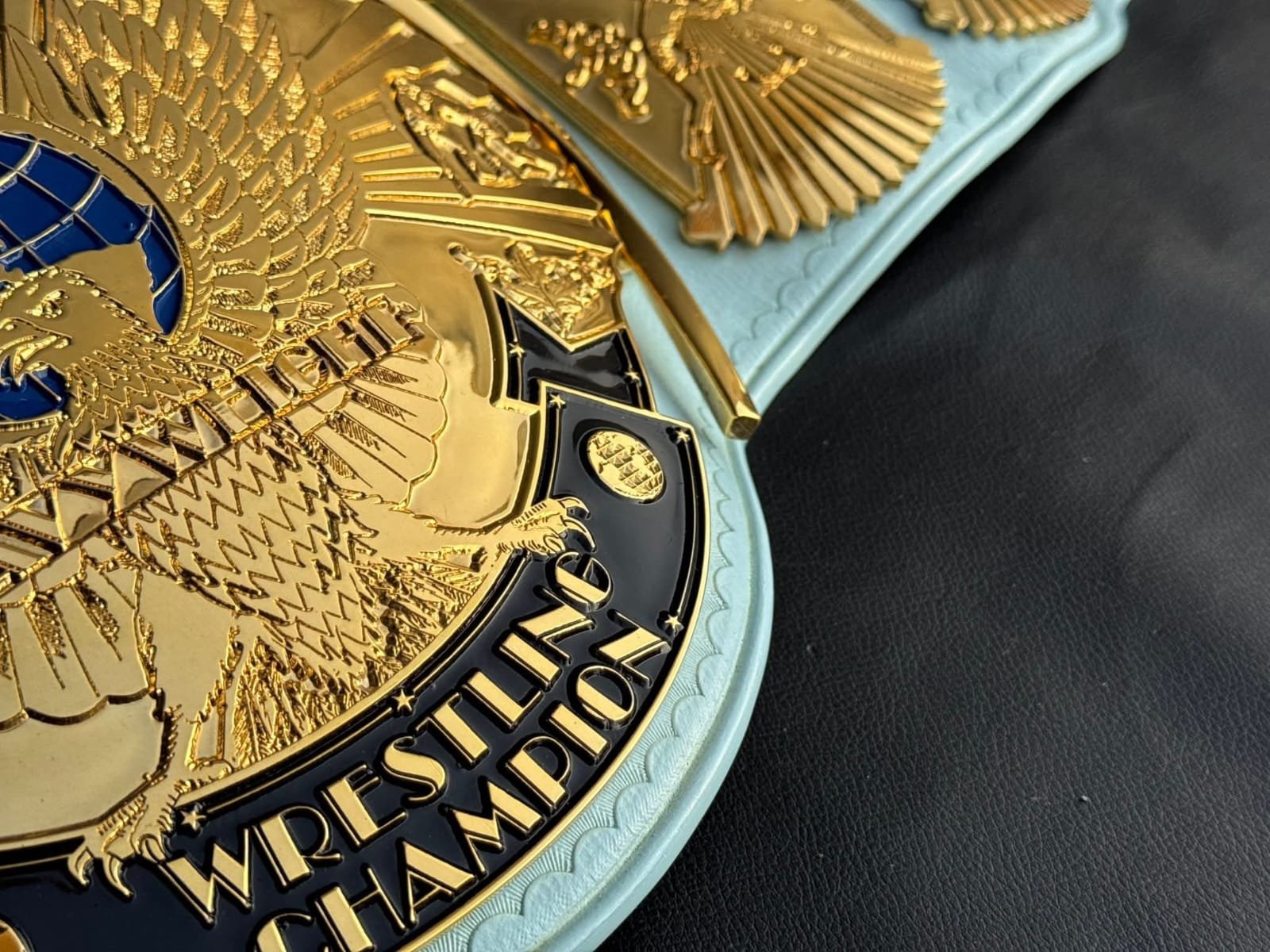 n_11 Premium CNC 3D Light Blue WWF Winged Eagle Championship Replica Title Belt 4MM 24k Gold - Image 11