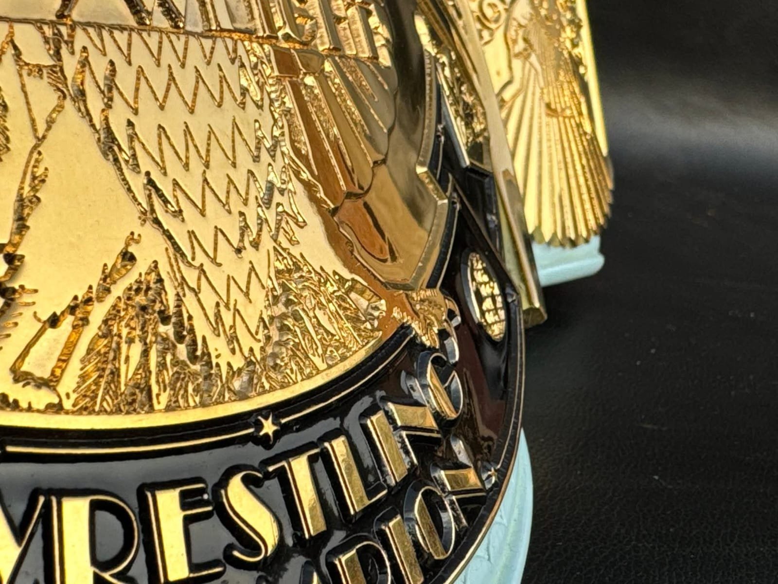 n_5 Premium CNC 3D Light Blue WWF Winged Eagle Championship Replica Title Belt 4MM 24k Gold - Image 6