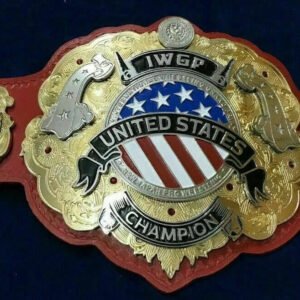 IWGP United States HeavyWeight Championship Leather Belt 2 Layers 2mm Brass