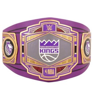 Sacramento Kings NBA 2mm Championship Belt Gold Plated Real Leather