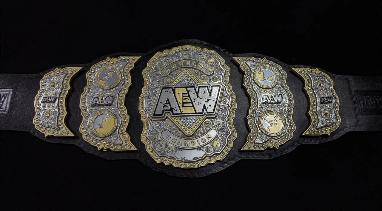s-l1600_12_9221acee-0a12-4499-a7c0-897fb8cb7932-1 AEW 4mm Zinc metal plates Triple Layer Diecast Championship Title Belt Replica Free Shipping with belts bag adult size original cowhide leather strap - Image 5