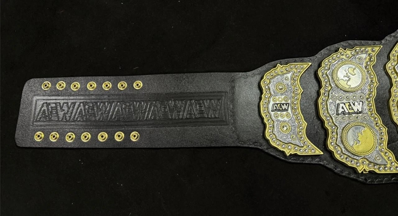 s-l1600_13_38868833-9d8d-4c62-8d98-14ddeb20b8a6 AEW 4mm Zinc metal plates Triple Layer Diecast Championship Title Belt Replica Free Shipping with belts bag adult size original cowhide leather strap - Image 16