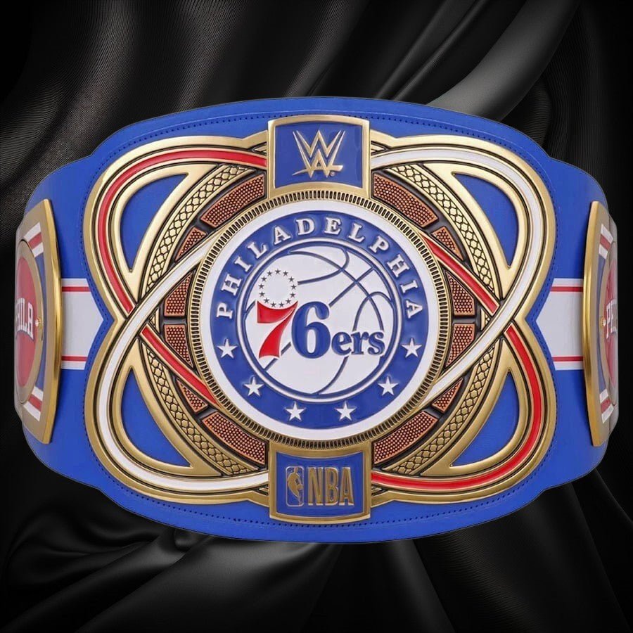 s-l1600_15_5cccbab1-2335-499f-b1f7-8a8c0adaea03 WWE championship belt with Philadelphia 76ers logo on a white background