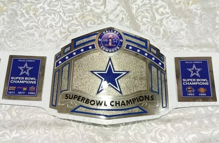 s-l1600_16 New Superbowl Dallas Cowboys Championship Title Belt Adult Size Leather 2MM Brass - Image 6