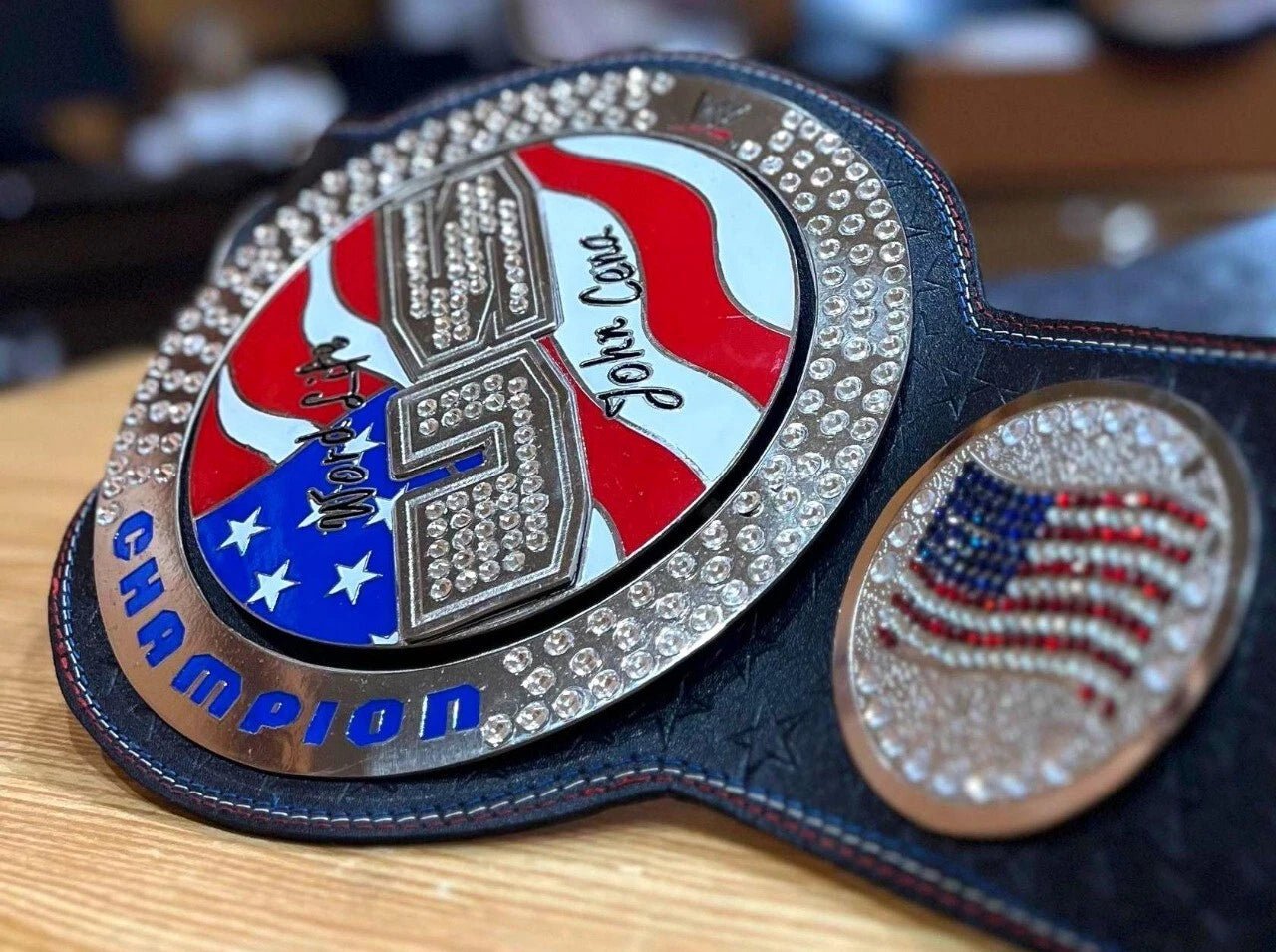 s-l1600_24_380604ae-e8c1-4228-ac00-6b59c7aaa0df US United States Wrestling Spinner Championship Replica Title Belt Adult Size 2MM Brass - Image 5