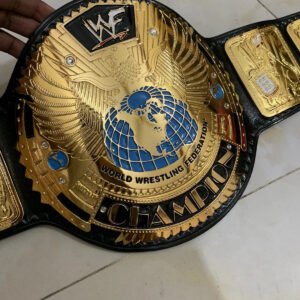 WWF Big Eagle Scratch Logo Heavyweight Championship belt,4mm Zinc,Gold Plated, Adult