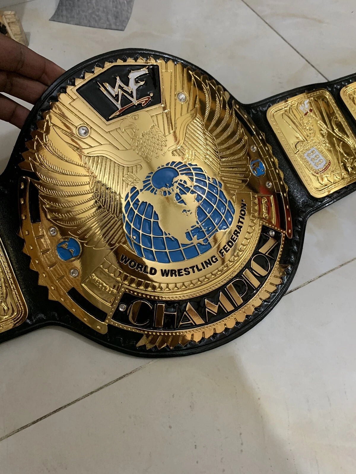 s-l1600_2_da87f055-34aa-4e8c-b04f-fa8d1a6e59b5 WWF Big Eagle Scratch Logo Heavyweight Championship belt,4mm Zinc,Gold Plated, Adult
