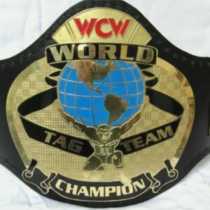 WCW World Championship Wrestling Tag Team Heavyweight Title Belt 2MM Brass - 100% Leather Strap - Free Shipping