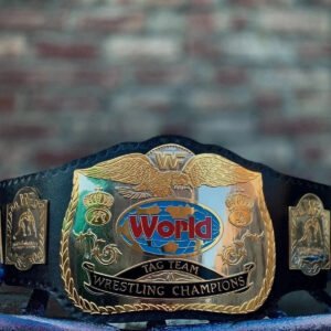 WWF World Tag Team Dual Wrestling Championship Title Belt Brass 2mm Replica Belt Adult
