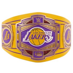 Los Angeles Lakers NBA 2mm Championship Belt Gold Plated Real Leather