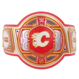Calgary Flames NHL 2mm Championship Belt Gold Plated Real Leather
