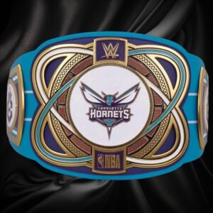 Charlotte Hornets NBA 2mm Championship Belt Gold Plated Real Leather